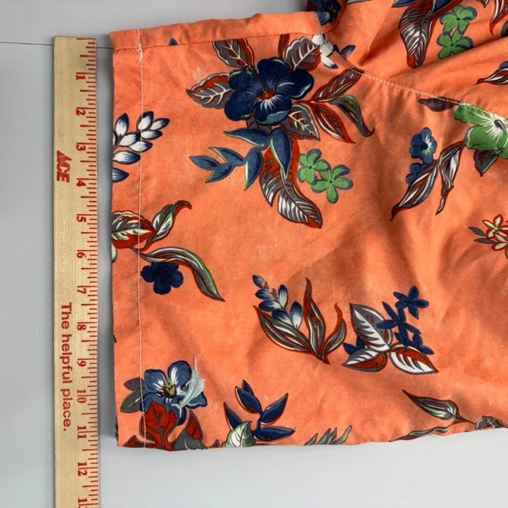 Tommy Bahama Relax Mens Orange Tropical Floral Mesh Lined Swim Trunks Size Med